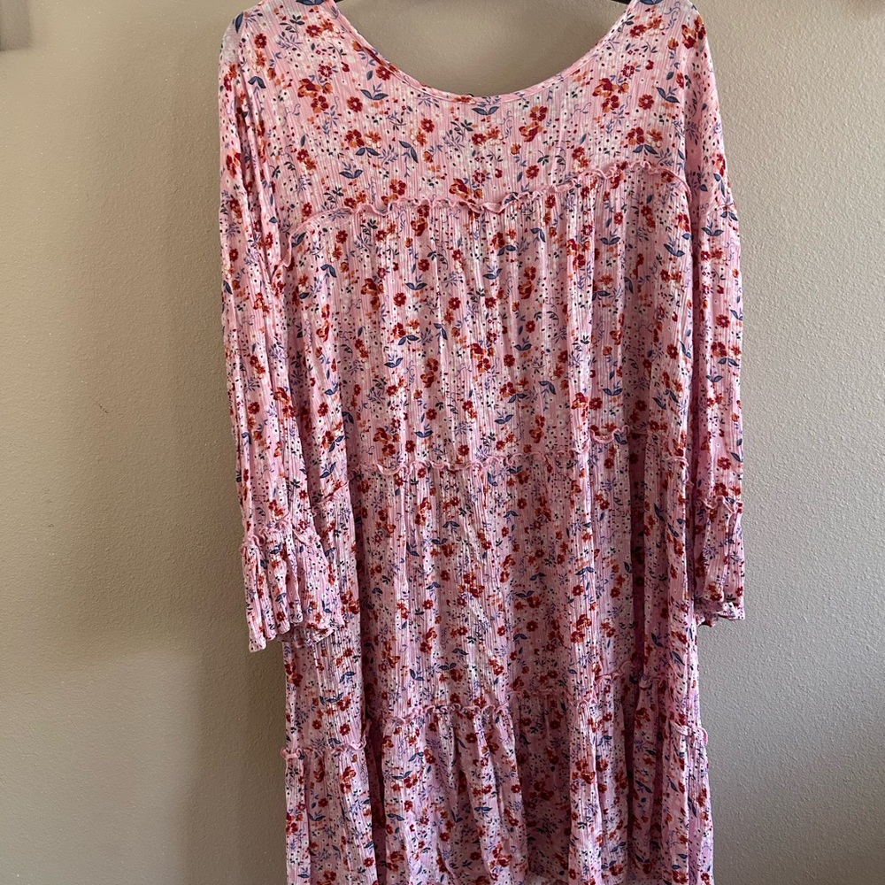 Suzanne Betro Pink Floral Midi Dress